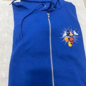Disneyland Resort Hoodie Adult Size Medium Blue Zip Up Sweatshirt Disney